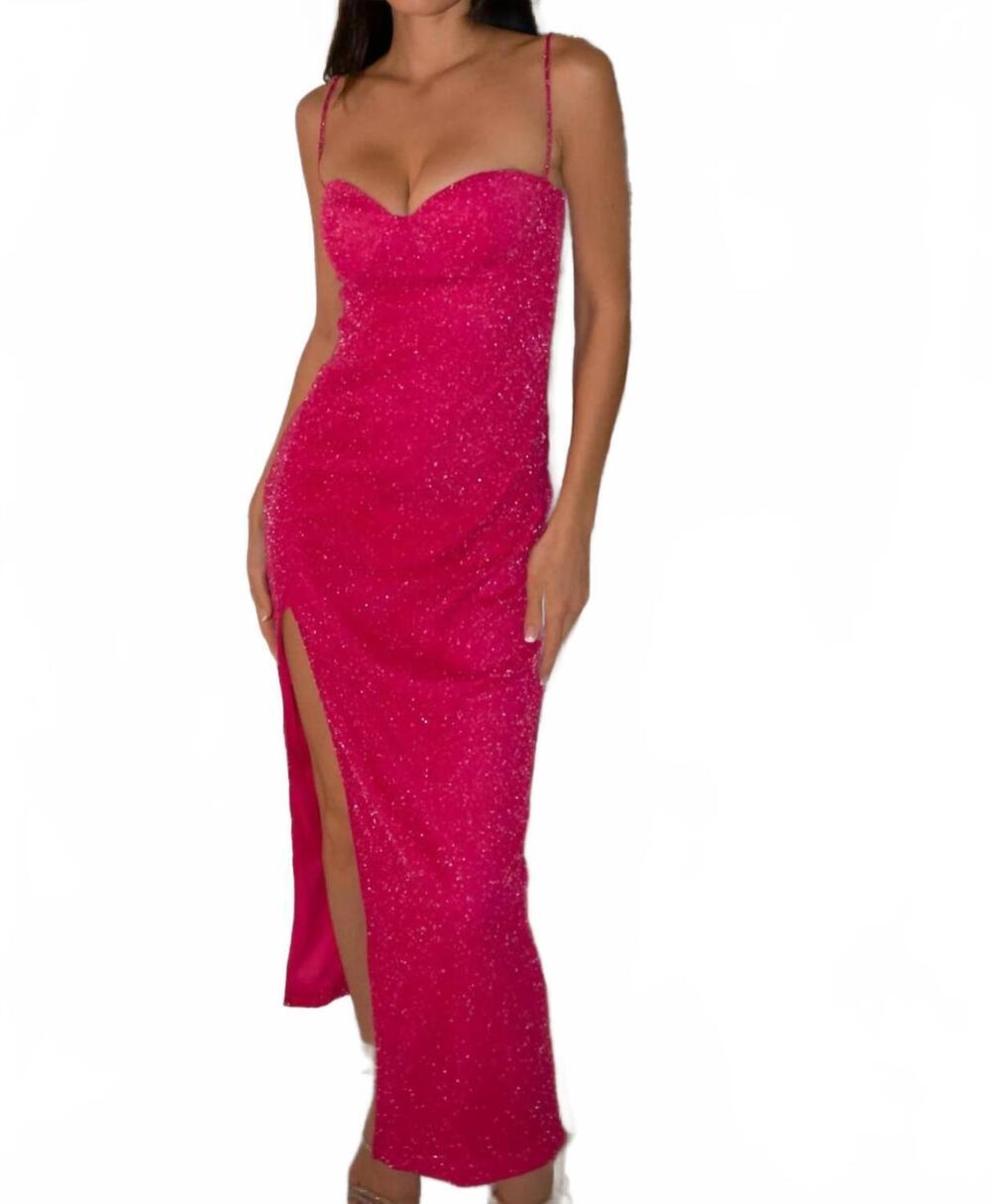 NEW SALTY mari glitter midi dress in pink
